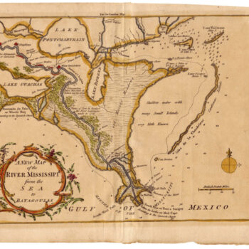 A 1759–1764 map of the inland waterways of West Florida where tensions grew between the Spanish and British officials during the American Revolutionary War.